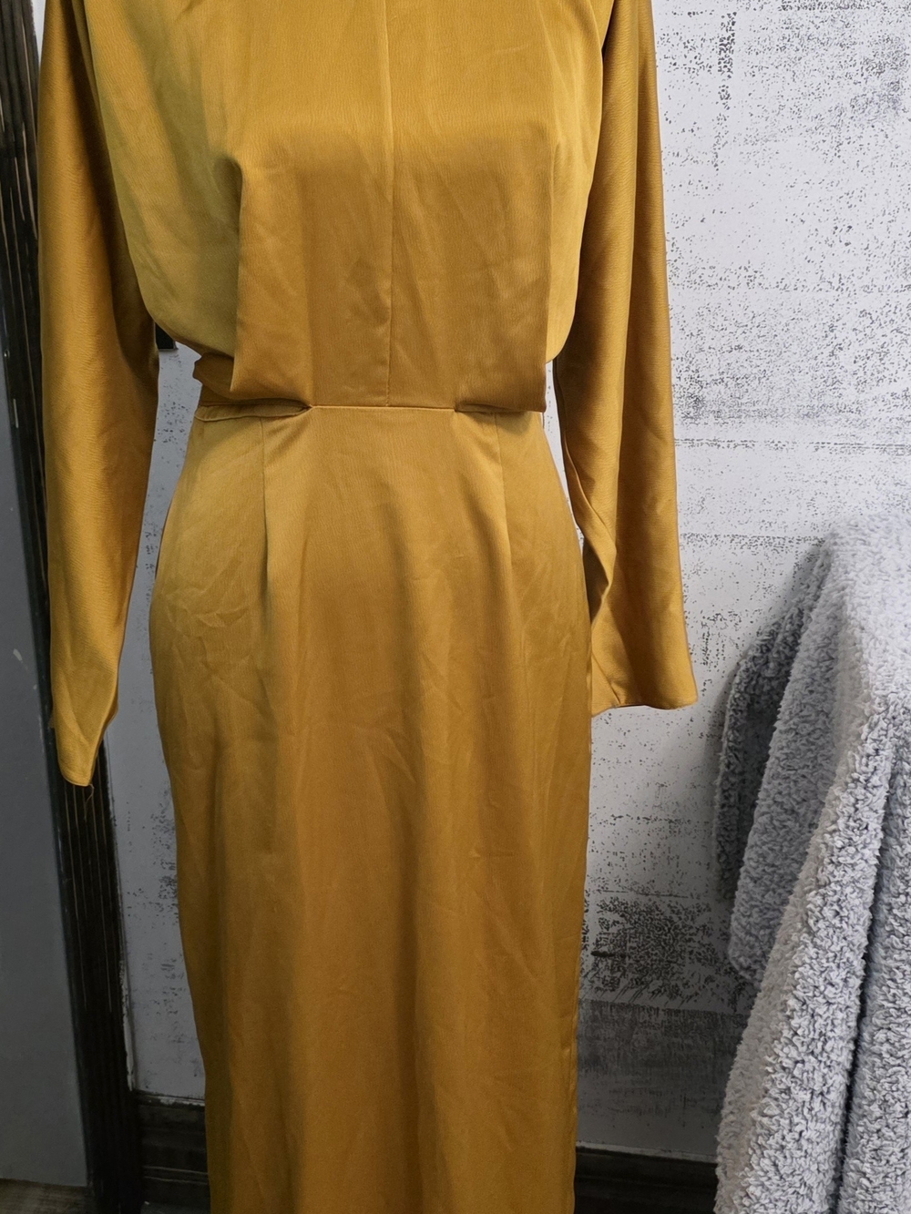 Women's Long Sleeve MAXI length Dress in Mustard - Picture 1 of 3